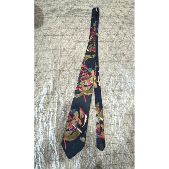 Vintage Salvador Mangano 100% Pure Silk Tie With Abstract Multicolor Pattern - N - Picture 1 of 3